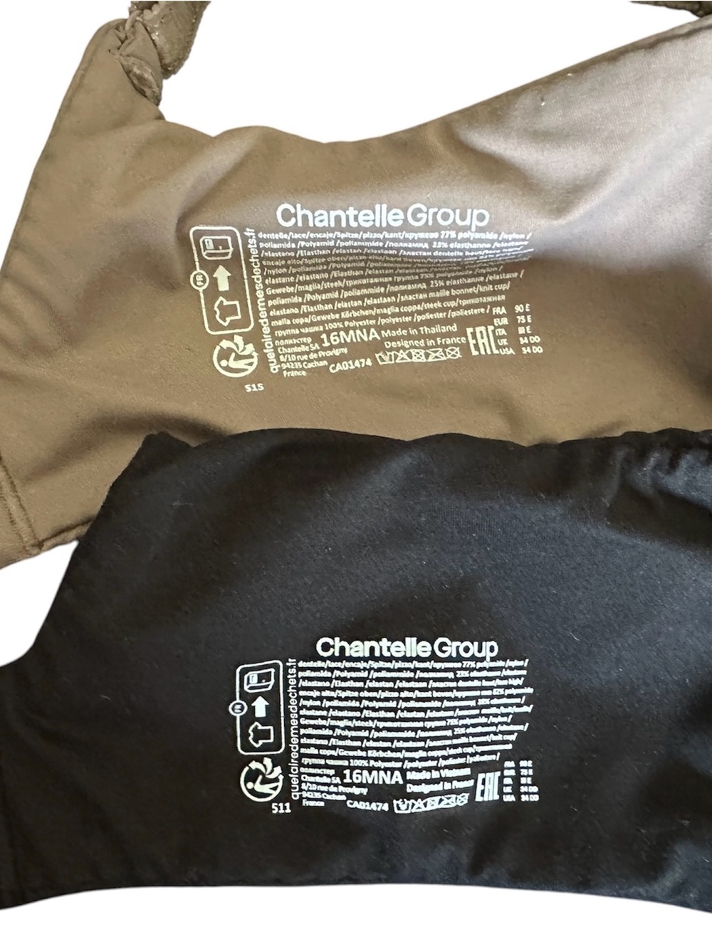 2 Chantelle Norah Chic Plunge T-Shirt Bras Lace Duo - Bronzed Taupe And Black View 5